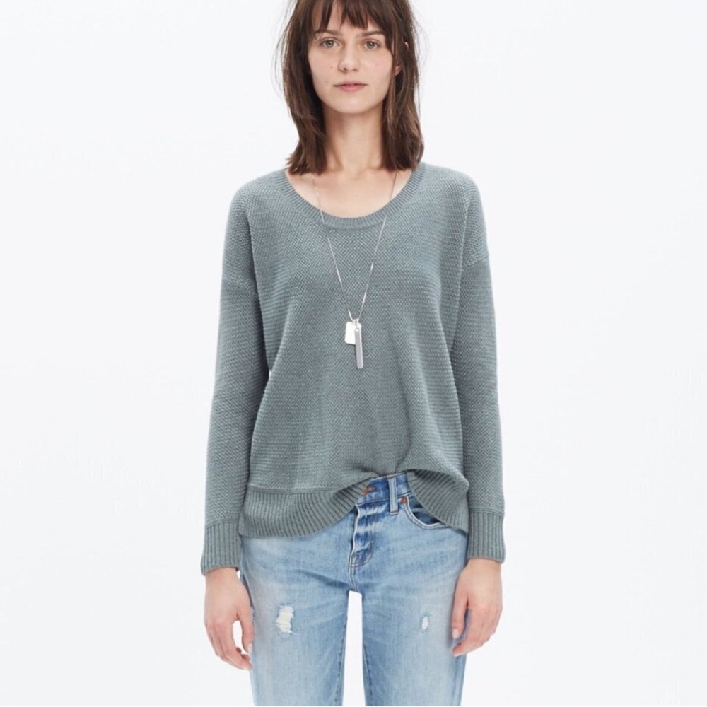Madewell Chronicle Texture‎ Pullover Sweater seafoam green scoop size S C5241